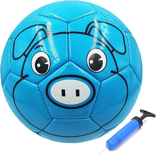 ABAJI Balón de fútbol tamaño 3 PU superficie apretada tejido color vivo con bomba y aguja adecuado para entrenamiento práctica o regalo