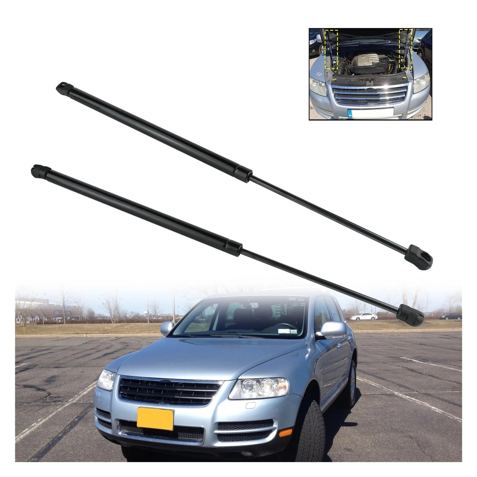 Podnośnik Tylnej Klapy Obsługuje 7L6823359A 125N 2X do Touarega 7L 2004 2005 2006 2007 2008 2009 2010 Przednia maska, siłowniki gazowe, wspornik