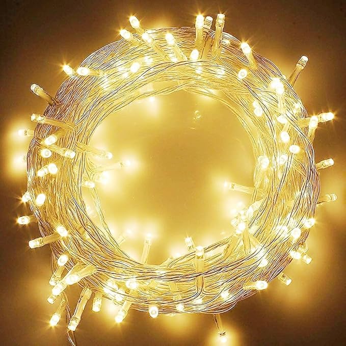 NIYAMAX LED String Lights - 12 Meter Fairy Lights with Full View Light 42 LED Bulb - Waterproof & Flexible Copper LED Serial String Lights (Warm White)