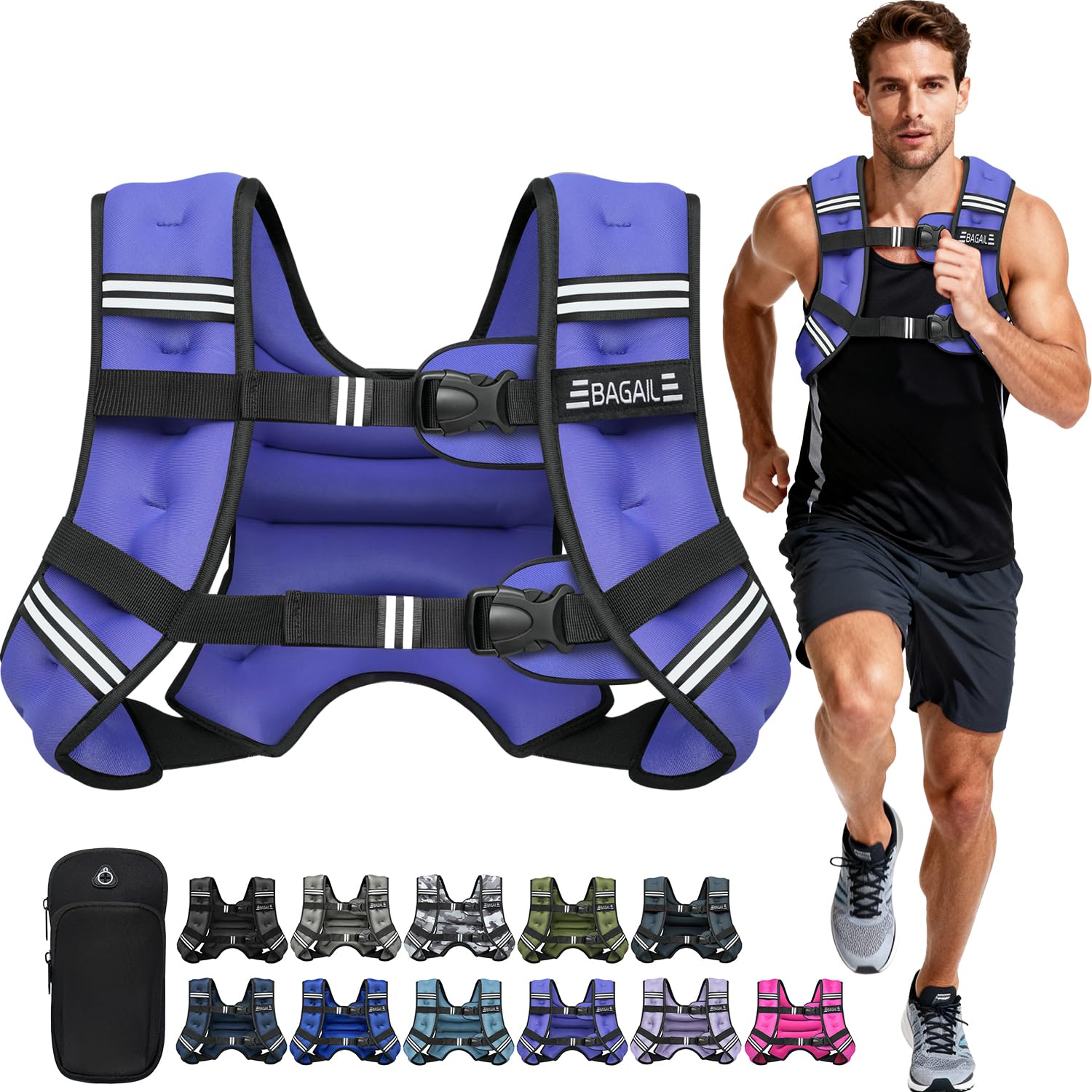 BAGAIL Comfort-Fit Weighted Vest for Woman, Even Weight Distribution, Faster Weight Loss, No-Chafe or Bounce for Walking & Running with Detachable