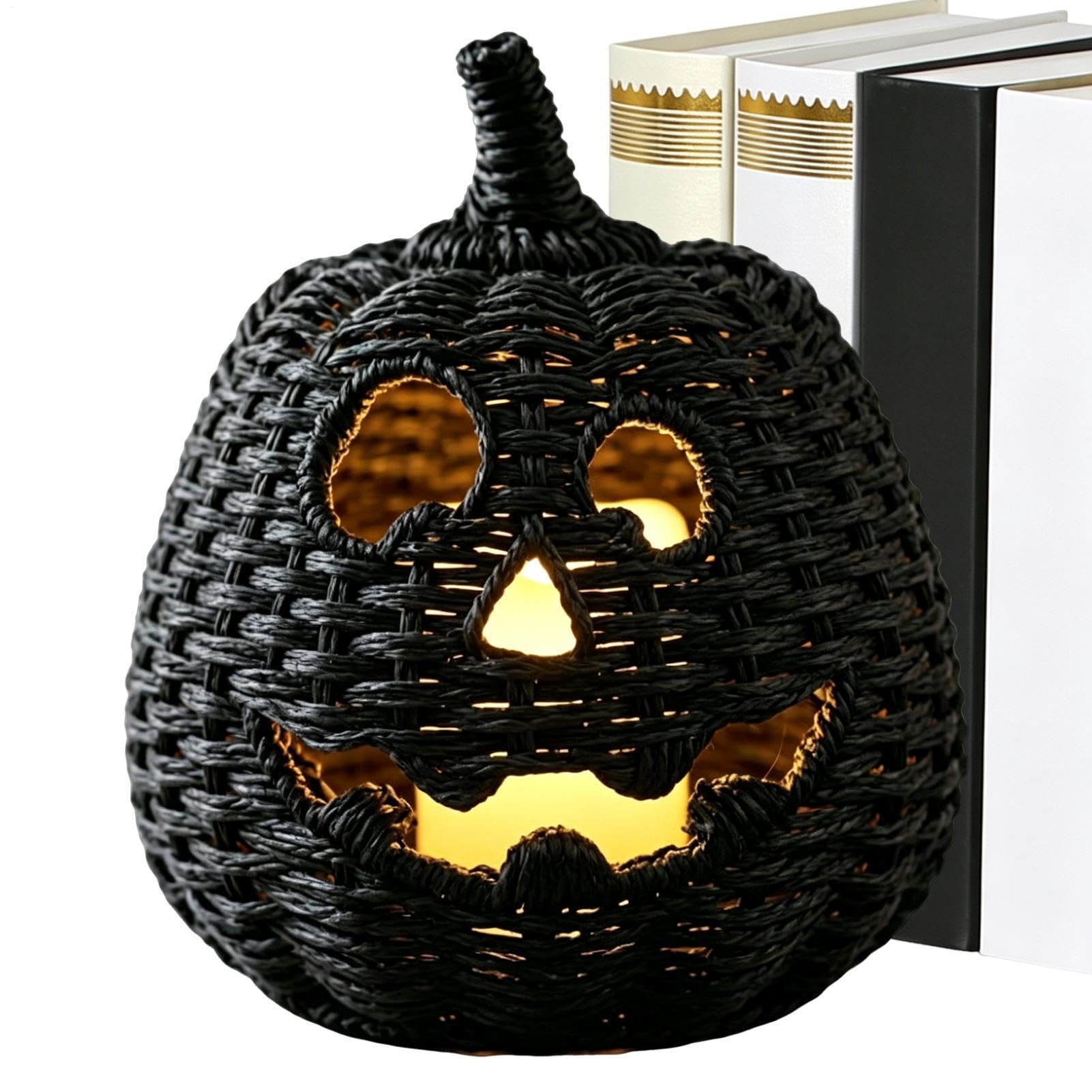 Geflochtener Halloween-Kürbis LED-Kerze Halloween-Aufbewahrungsbox