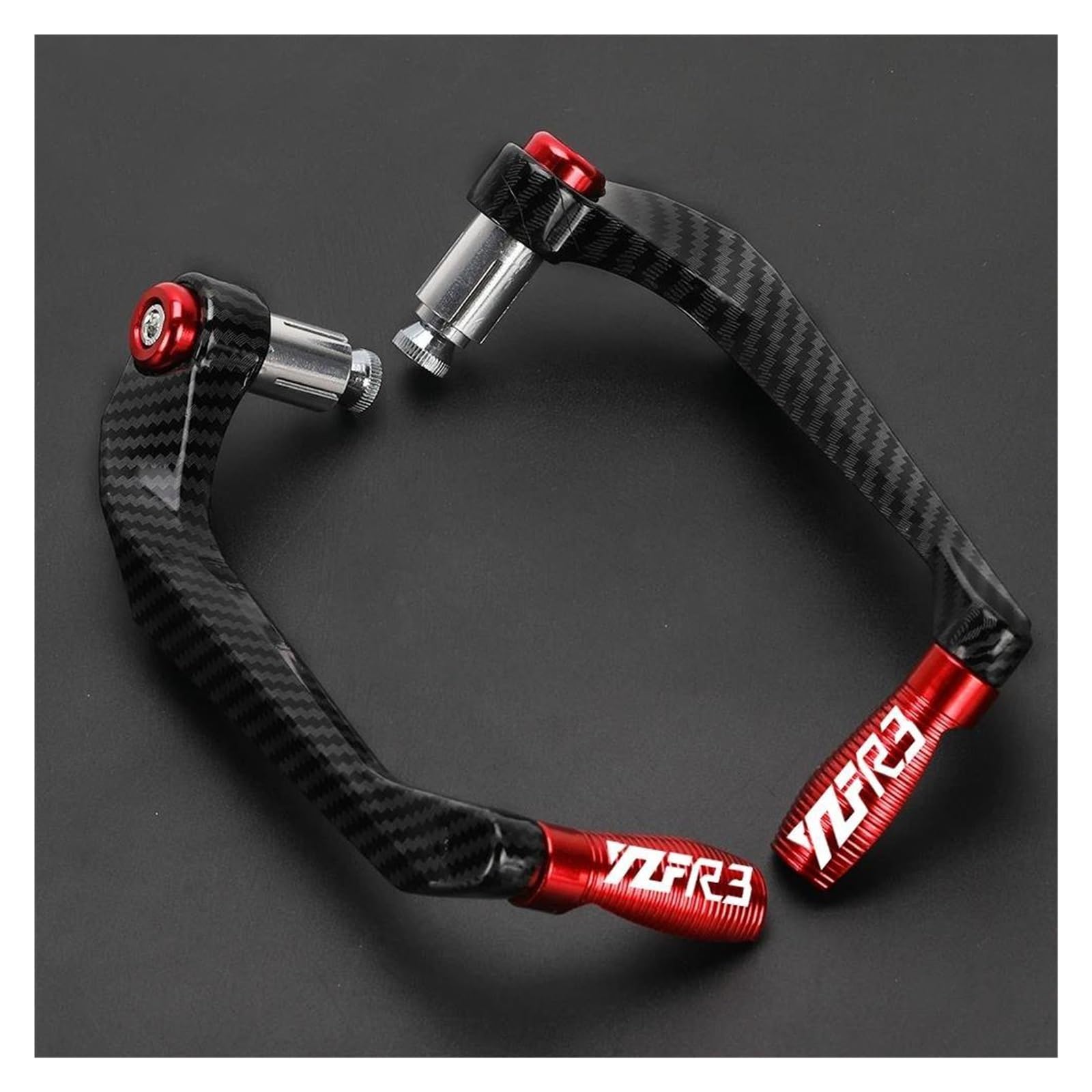Protège-mains pour YZFR3 (2015-2024) rouge en aluminium de moto