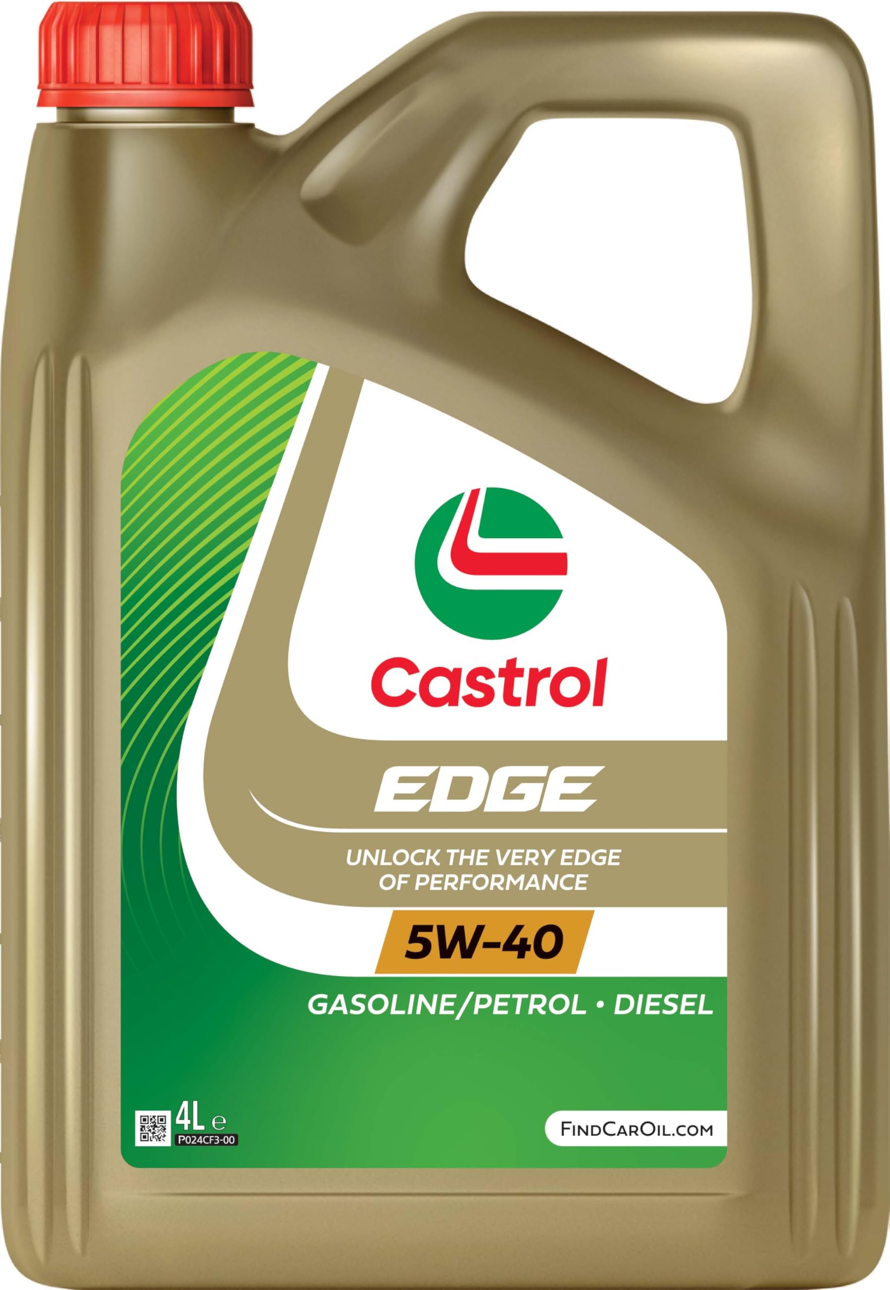 Castrol EDGE Turbo Diesel 5W-40, Aceite de Motor Avanzado Sintético, Cumple con las Especificaciones ACEA C3 y API SN/CF, 4L