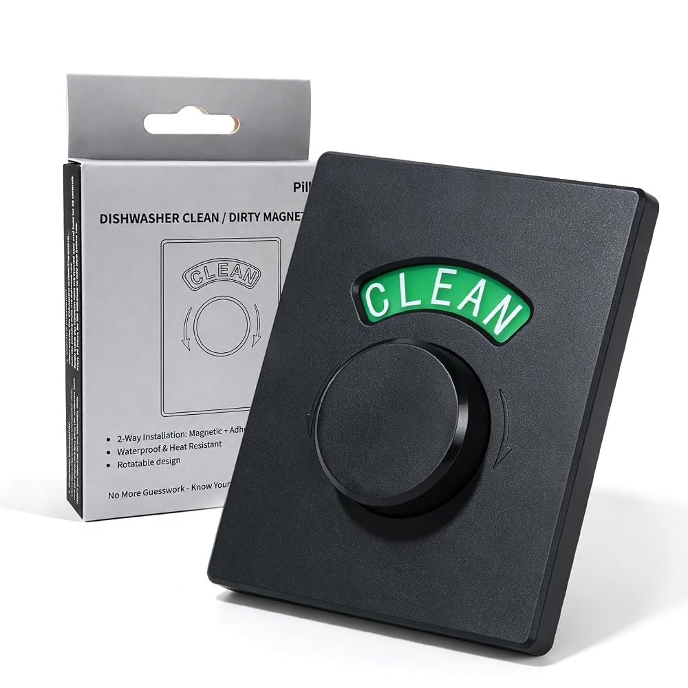 Clean Dirty Magnet for Dishwasher, Rotating Knob Dishwasher Sign
