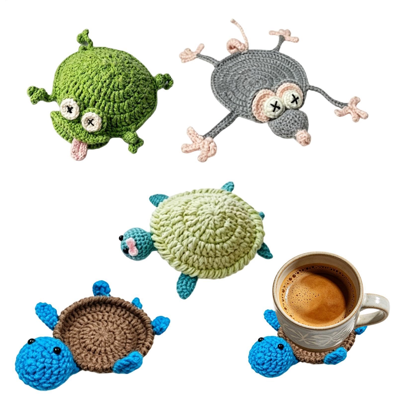 Tapis en feutre crocheté absorbant anti-tache pour sous-verre de bureau