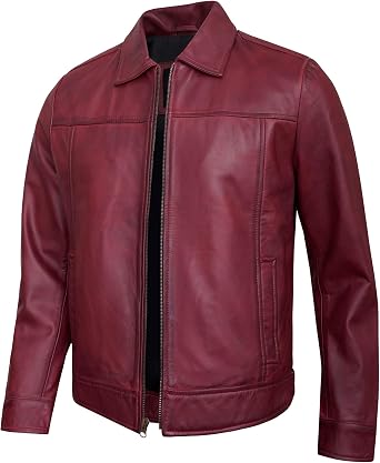 Vintage Leather Jacket Men - Real Lambskin Classic Turn Down Collar Leather Jackets For Mens