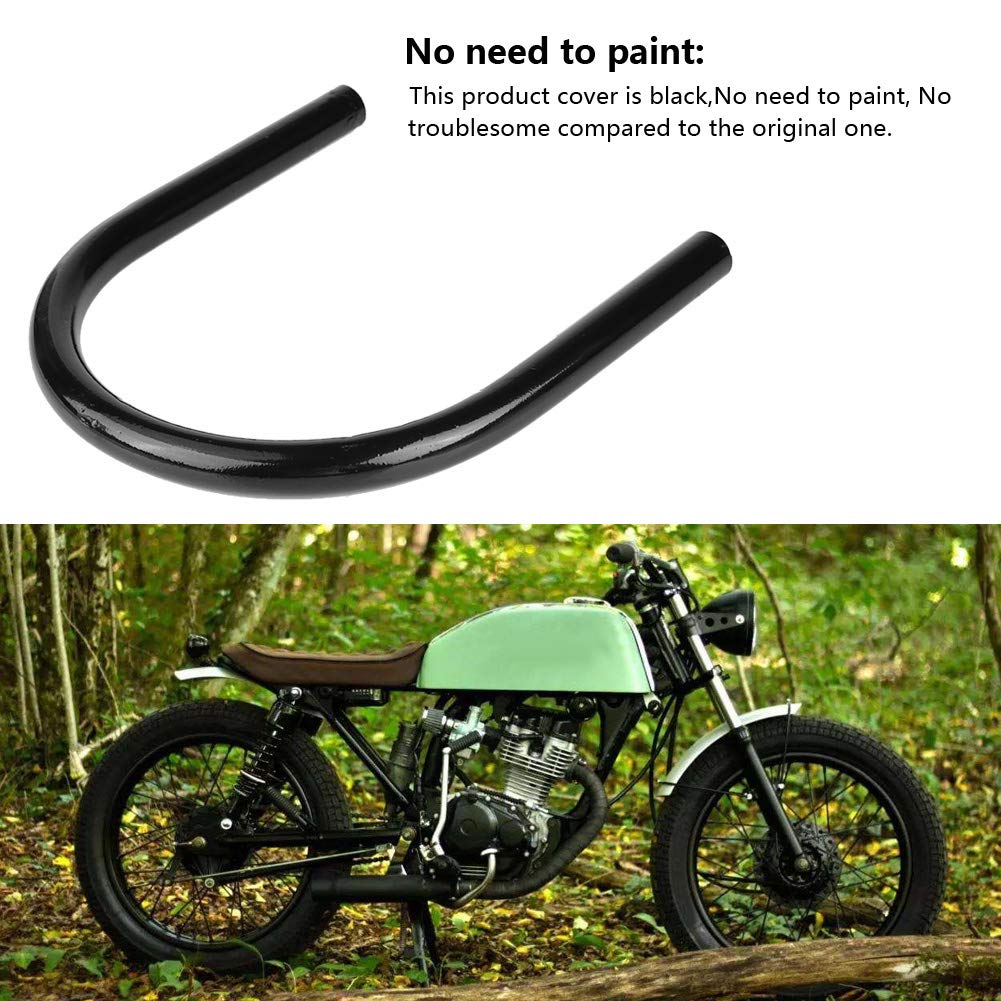 KIMISS Motorcycle Rear Seat Loop / Frame Hoop - 175mm Flat Tube Black Metal Mounting Bracket