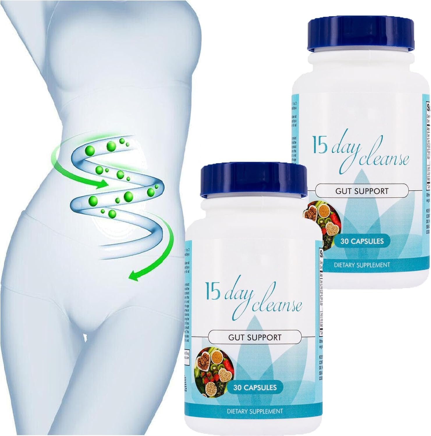 15 Day Gut Cleanse - Gut and Colon Support for Women and Men (2pcs)