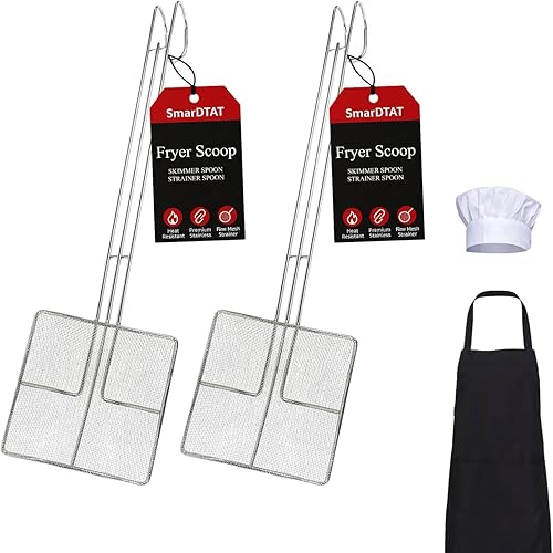 2 piezas de freidora cuchara espumadera cocina araña freidora espumadera colador para cocinar cuchara coladora profunda cucharón aceite mango largo