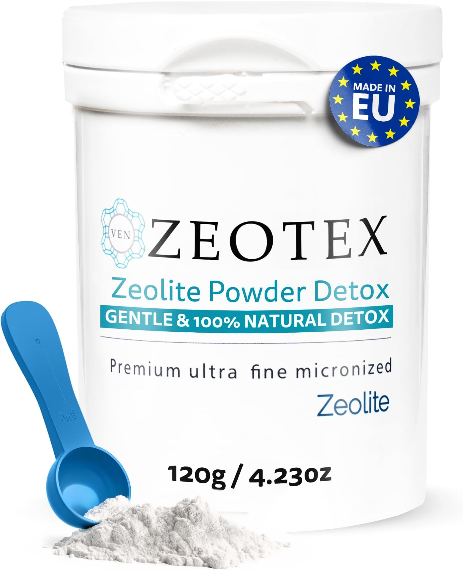Zeolite Powder Full Body Detox, Zeolite Clinoptilolite Powder, Micronized Zeolite, Full Body Detox Cleanse, Zeolite Toxin Remover for Food and Juice Detox 120g Nano Zeolite Detox Powder