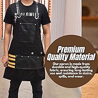 Vista 3 de TBP Delantal de peluquero profesional con 8 bolsillos de cuero impermeables, resistente de alta calidad, ideal para estilistas, cocina, chef