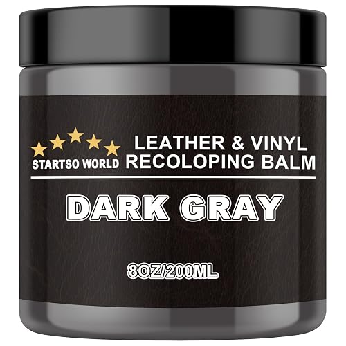 Leather Recoloring Balm, Dark Gray Leather Repair Kit for Furniture,
