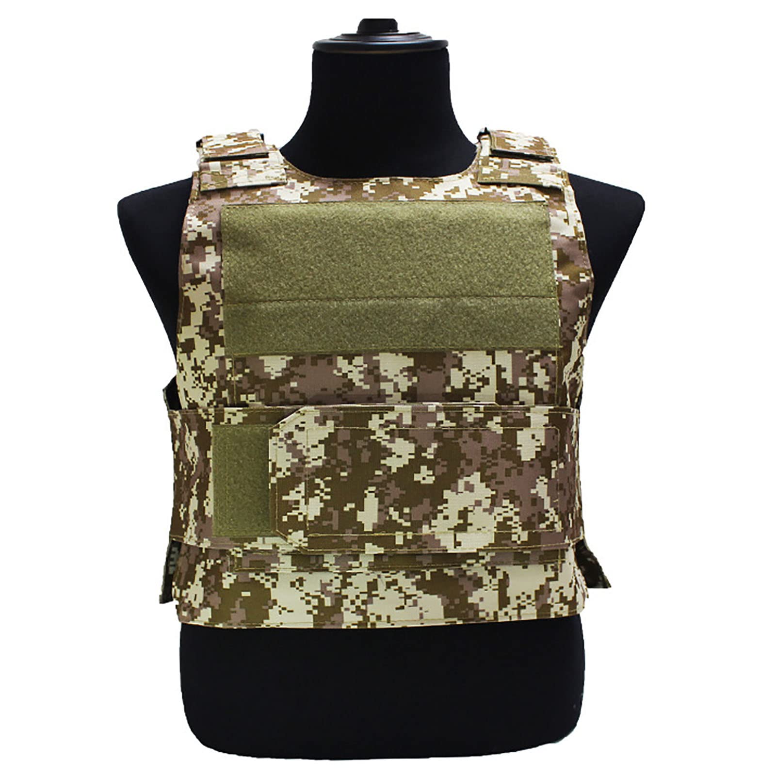 Męska taktyczna kamizelka wojskowa, airsoft kamizelka na kemping na świeżym powietrzu, polowanie, wędrówki, gry wojenne (rozmiar: jeden rozmiar, kolor: pustynny cyfrowy)