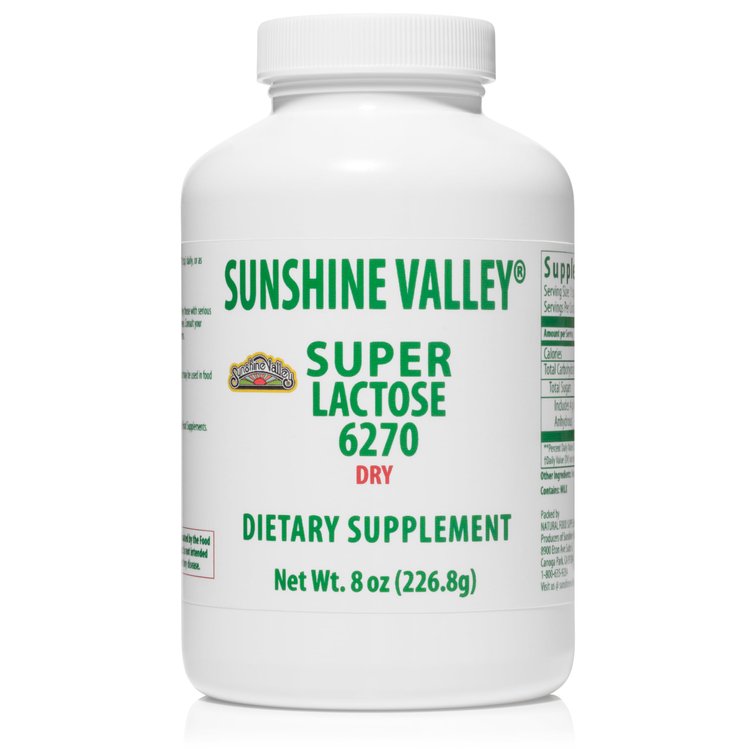 Sunshine Valley pó de lactose anidra para uso culinário, 224 g
