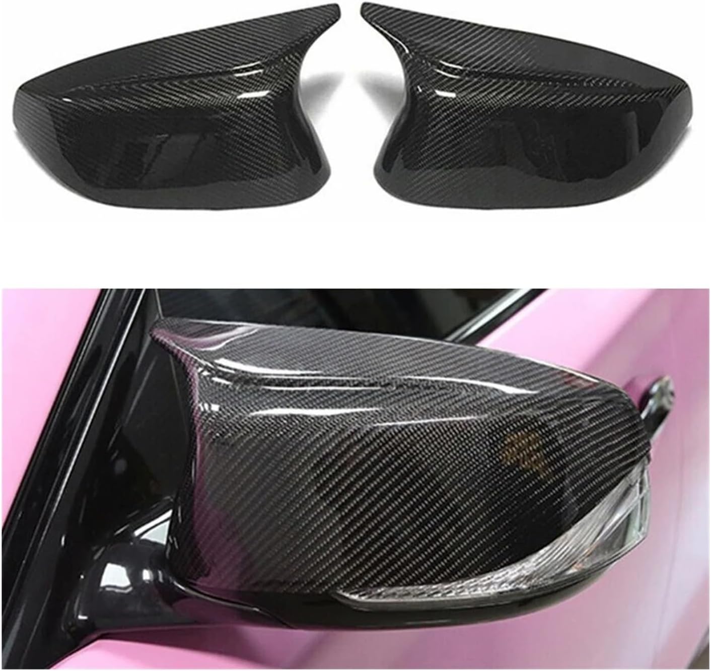 Kiyah Compatible For Infiniti QX30 Q50S Q50 Q60 Q70 2014-2020 Wing Side Mirror Cover Rearview Mirror Rear View Cap Car Styling Auto Accessories (Color : Gloss Black)