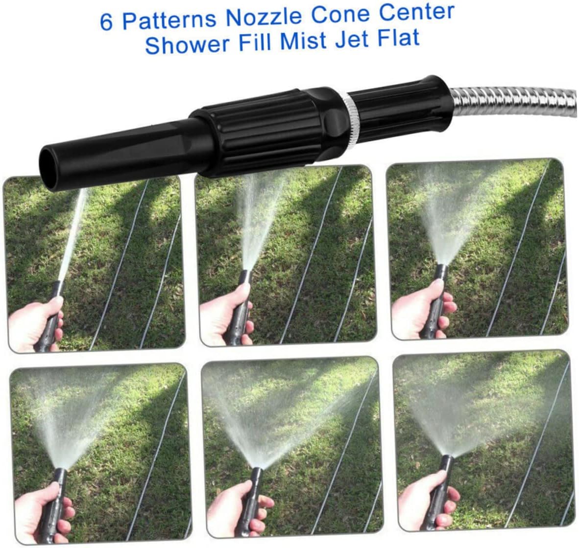 POPETPOP Stainless Steel Telescopic Garden Hose Durable Lightweight Watering Hose with Nozzle for Easy Use Lawn Garden Puncture and Leak Resistant