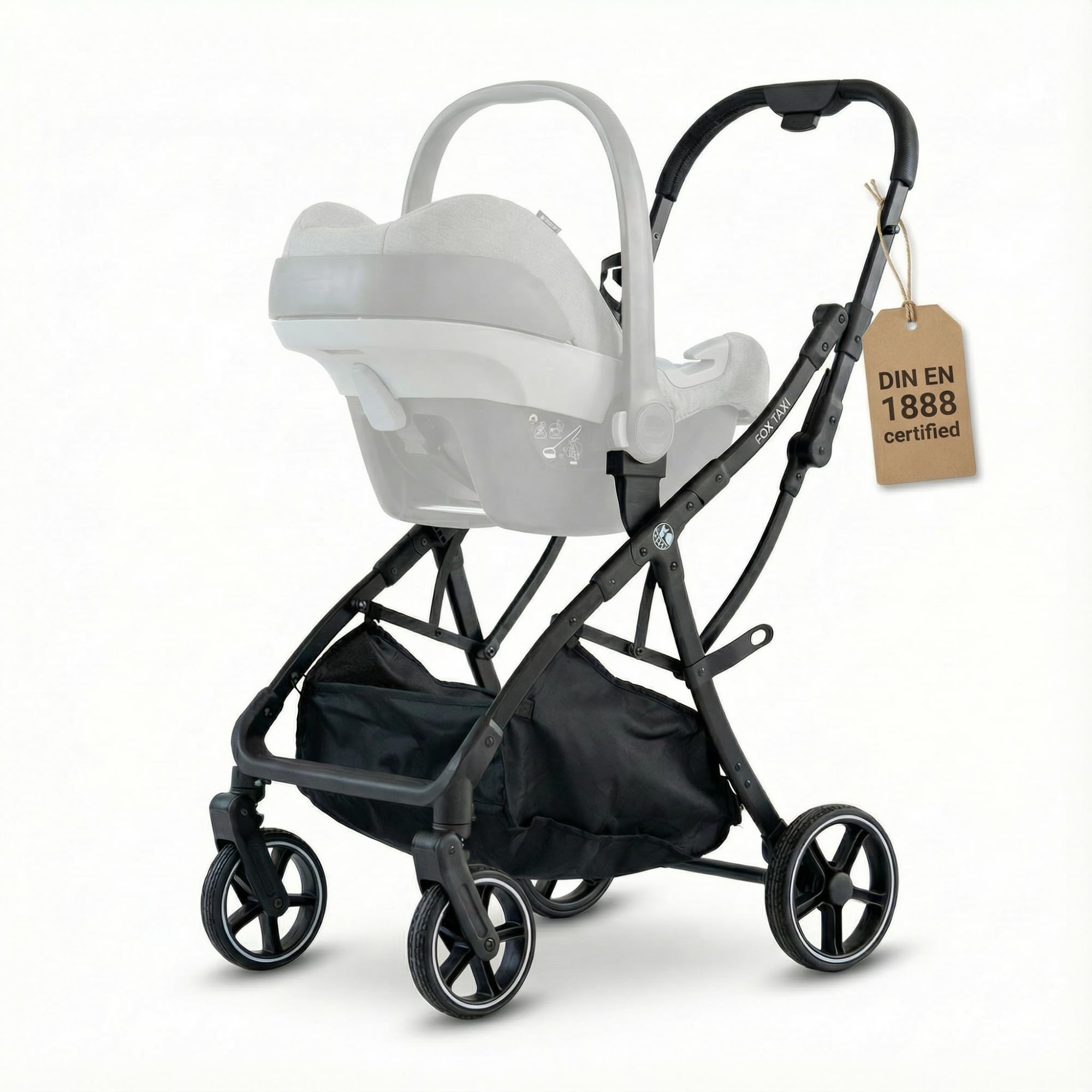 Fox Baby Kinderwagen-Gestell „Fox Taxi“ – leichtes, klappbares Universal-Gestell für Babyschale und Babywanne, kompatibel mit vielen Modellen, rückenschonend für kurze Wege und Reisen
