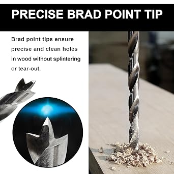 Greywolf 25 pcs Brad Point Wood Drill Bit Set, HSS Woodworking Twist Drill Bit Set, Double Slot Design, Durable Box with Index, for Woodworkers and DIY Enthusiasts (1mm - 13mm)