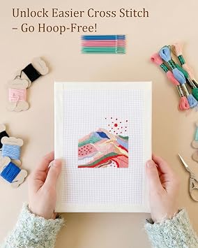 Zplontya Needlepoint Blank Canvas, White Needlepoint Canvas Kit Include 4Pcs 13ct 12x18 Inch Blank Mesh, 2 Rolls Tape, 12 Markers for Needlepoint & Cross Stitch Projects
