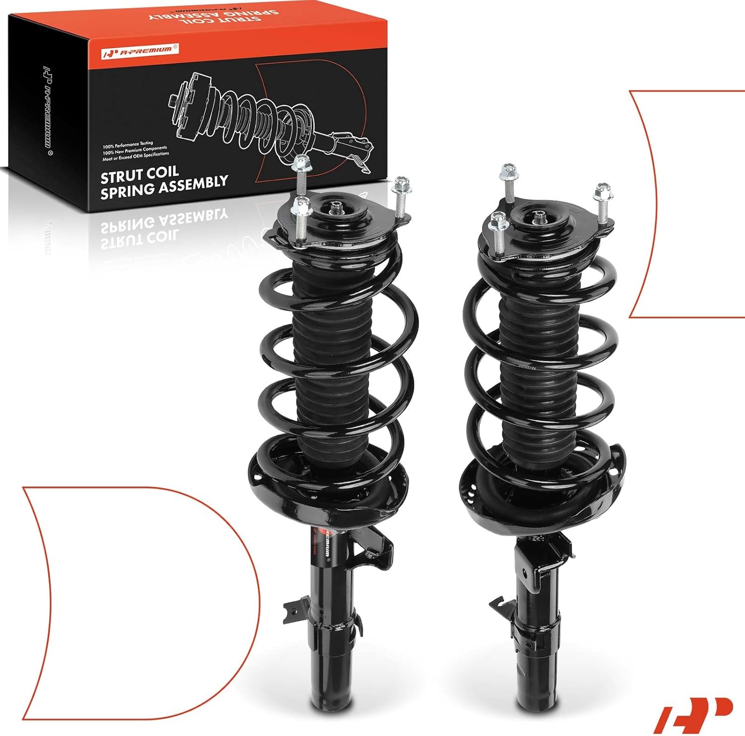 A-Premium Front Complete Struts Compatible with Honda Ridgeline [AWD] 2017-2023 - 2x Replacement Suspension Shock Absorber with Coil Spring Assembly