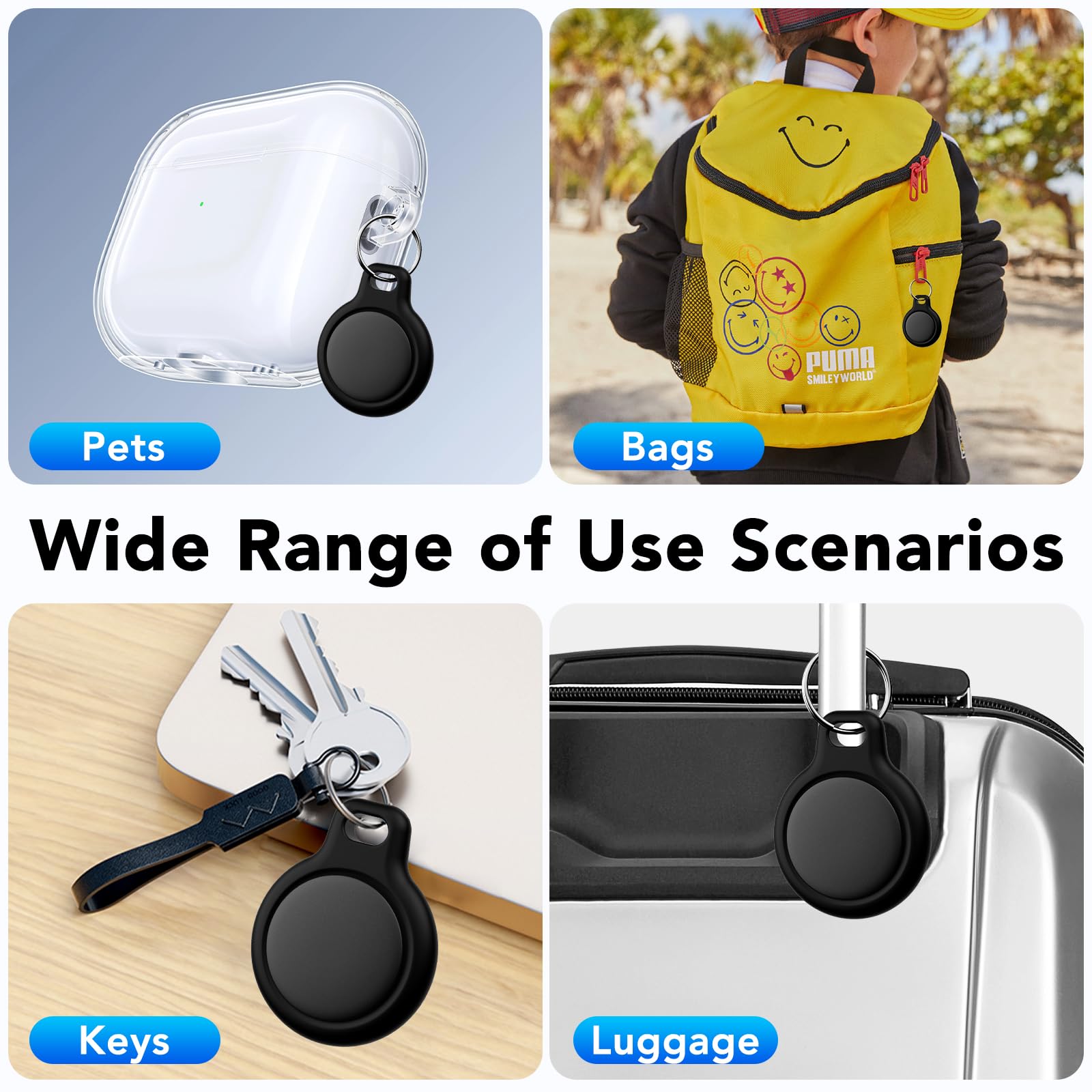 Tracker Localisateurs D’Objets Bluetooth, Fonctionne avec l’app Localiser, Tracker Localisateurs D’Objets Bluetooth(Noir Mat)