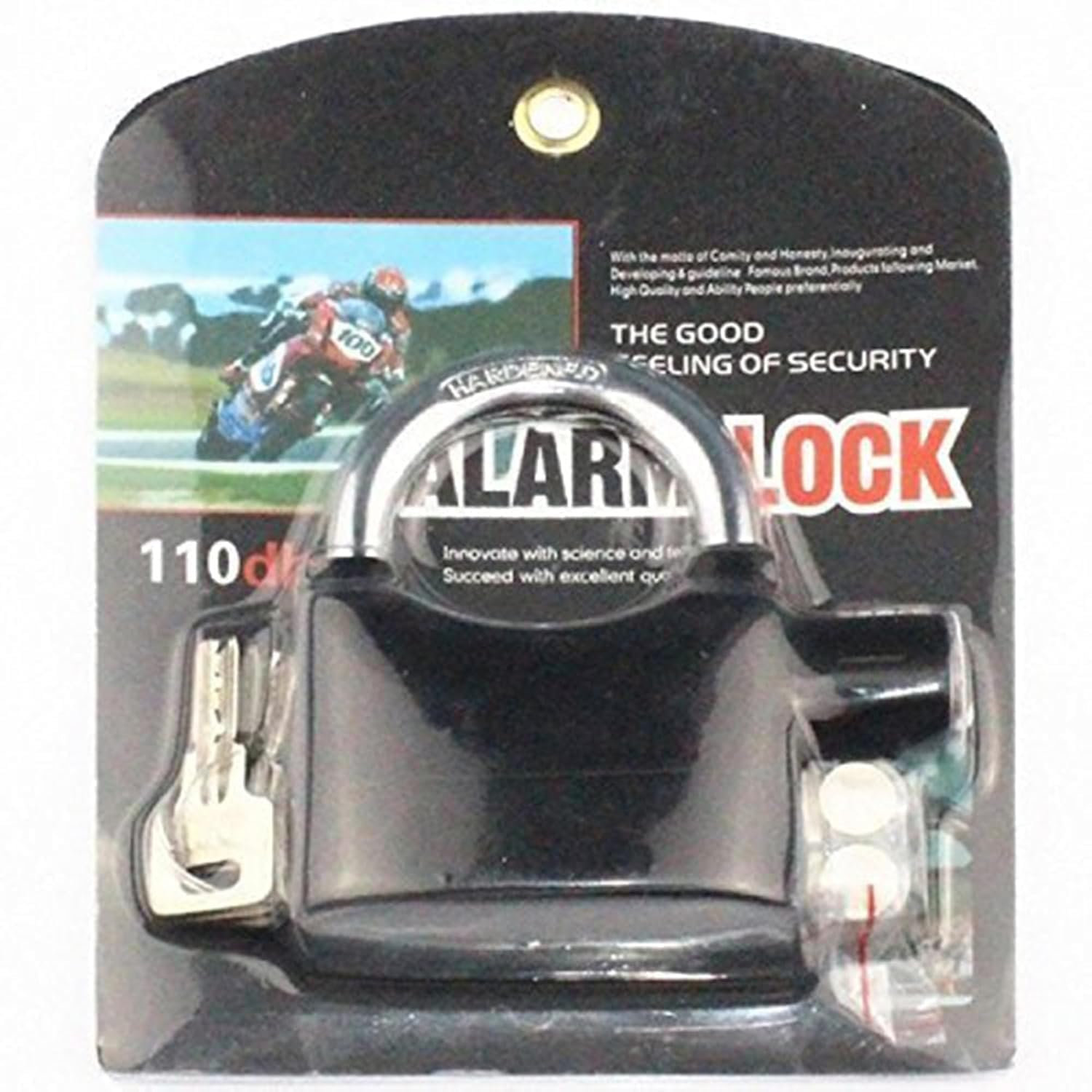 Waexlla Motion Sensor Alarm Security Padlock | Anti-Theft Siren Lock with 3 Keys | Heavy-Duty Metal Build for Home, Office, Door & Bike Safety | Black 4
