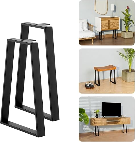 Miniatura 2 de Yes4All Almacena patas de metal trapezoidales para muebles de 16 pulgadas, patas de acero forjado resistentes con grosor de 0.394 pulgadas (0.394