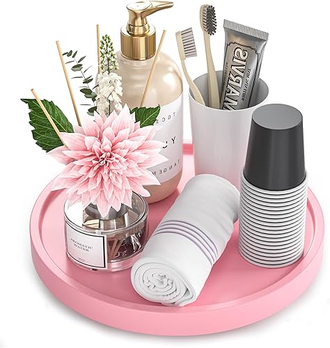 Bandeja giratoria de 360 para tocador de baño, bandeja giratoria de bambú de 9 pulgadas para perfume, vela, jabón, bandejas para el cuidado de la disponible en Yaxa Peru