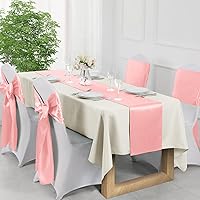 Vista 154 de Manyshofu 12Pcs Satin Orange Table Runner - 12 x 72 Inch Long Size, Party Table Runner Decor Bright & Smooth Wedding Decorations Table Runners for