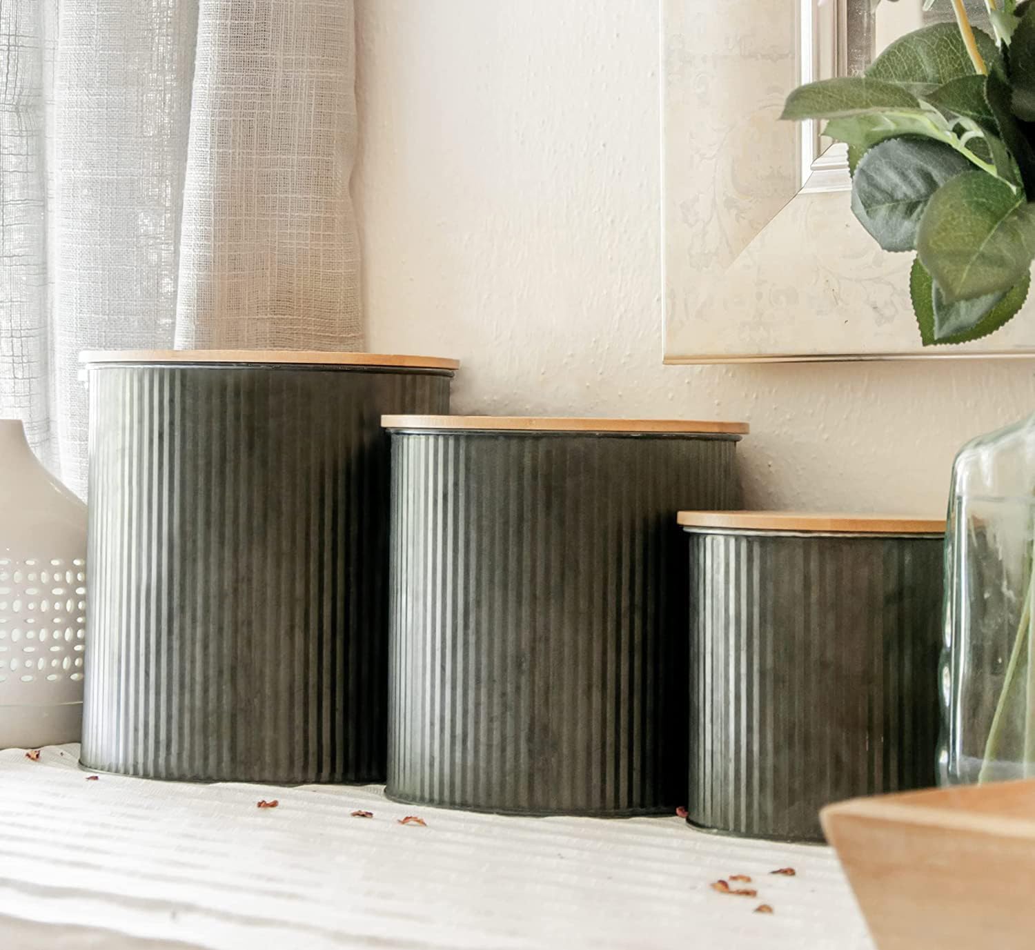 Farmhouse Kitchen Canisters for Countertop Approx. 5, 4