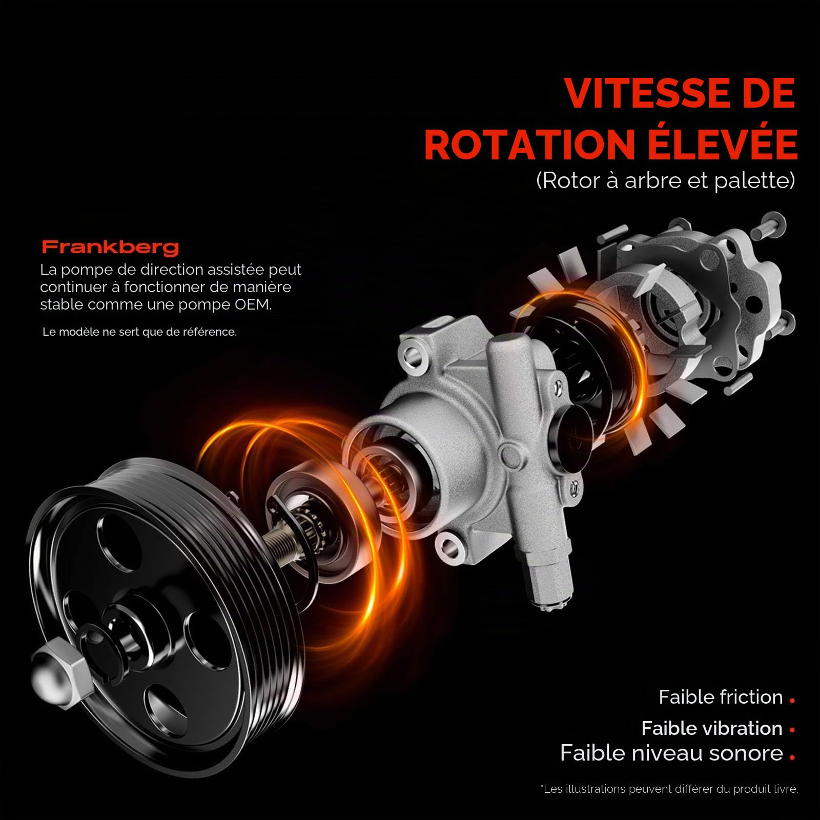 Frankberg Pompe Hydraulique Direction Compatible avec Classe S V221 W221 S 320 CDi S 320 CDi 4m.atic S 350 CDi Classe GL X164 GL 320 CDi 4m.atic Classe M W164 Remplacer# 0044668301
