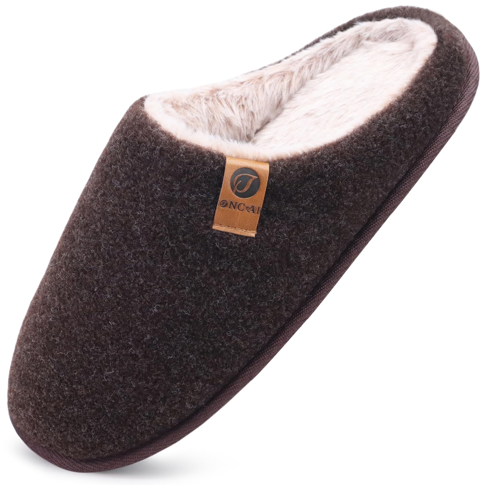 ONCAI Pantofole da Uomo Invernali, Comoda Memory Foam Calde Scarpe da Casa in Lana Con Suola Antiscivolo Taglia 40-49 EU