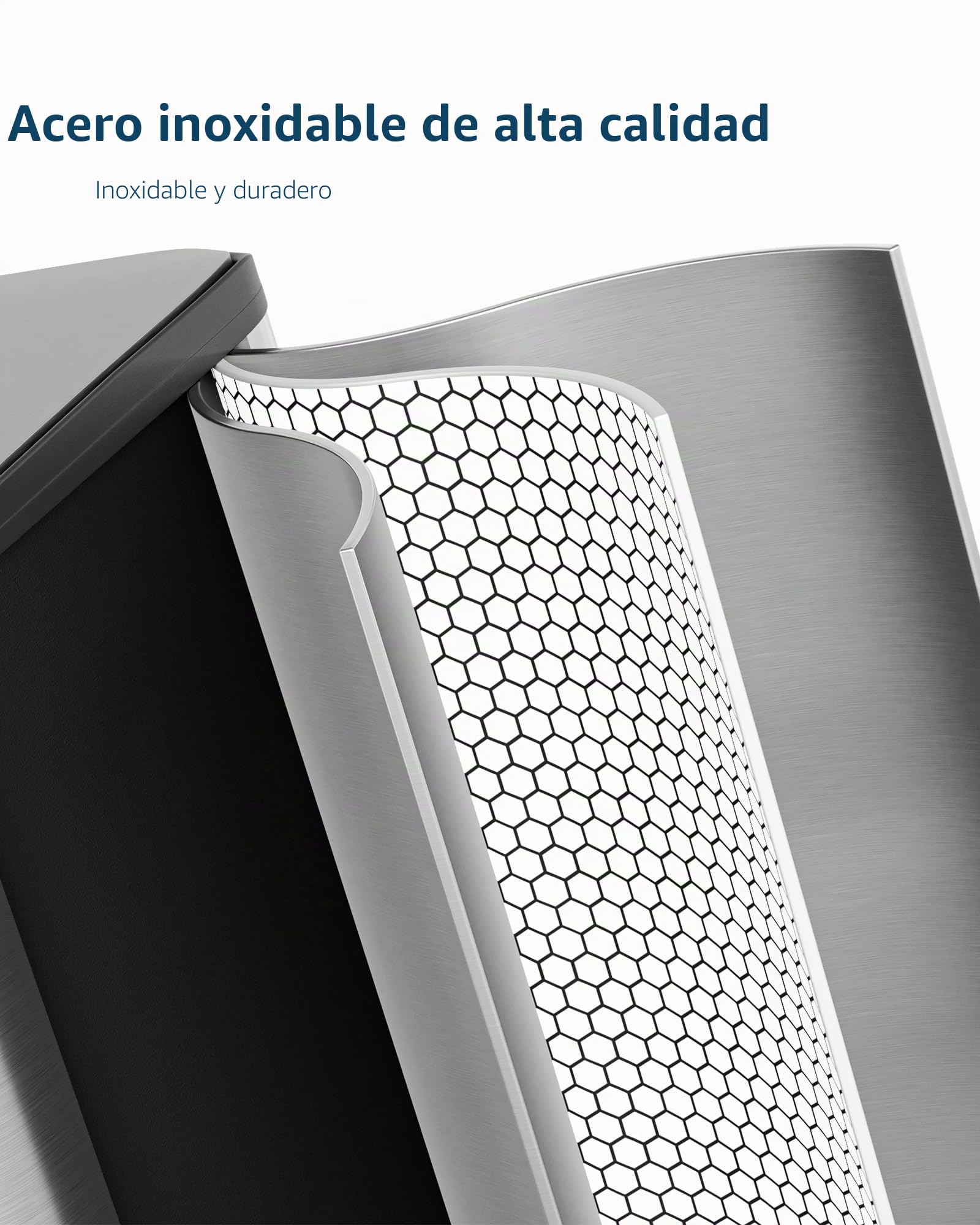 GarveeHome Cubo De Cocina 2x15L Separación Residuos, Pedal Acero Inoxidable, Pedales Independientes, Cierre Amortiguado, Cubos Internos Extraíbles, Reciclaje Residuos Orgánicos (Acero inoxidable)