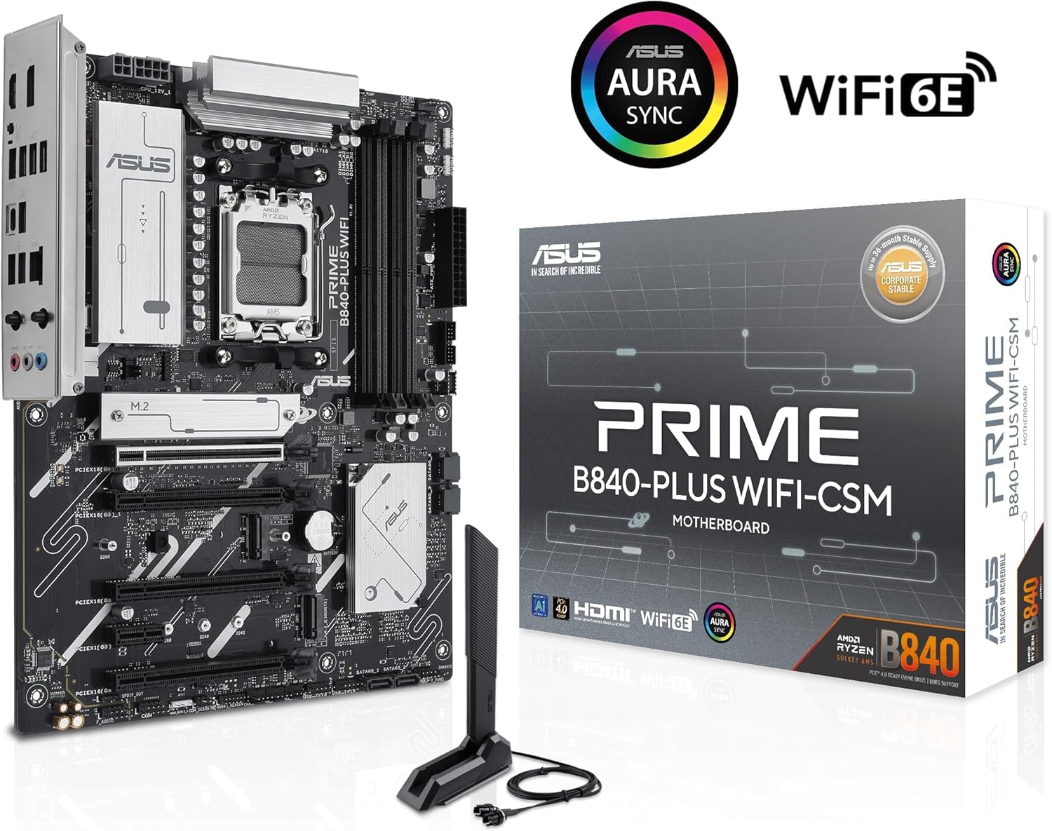 Amazon | ASUS AMD AM5 AMD B840 ATX マザーボード Ryzen 9000 &8000