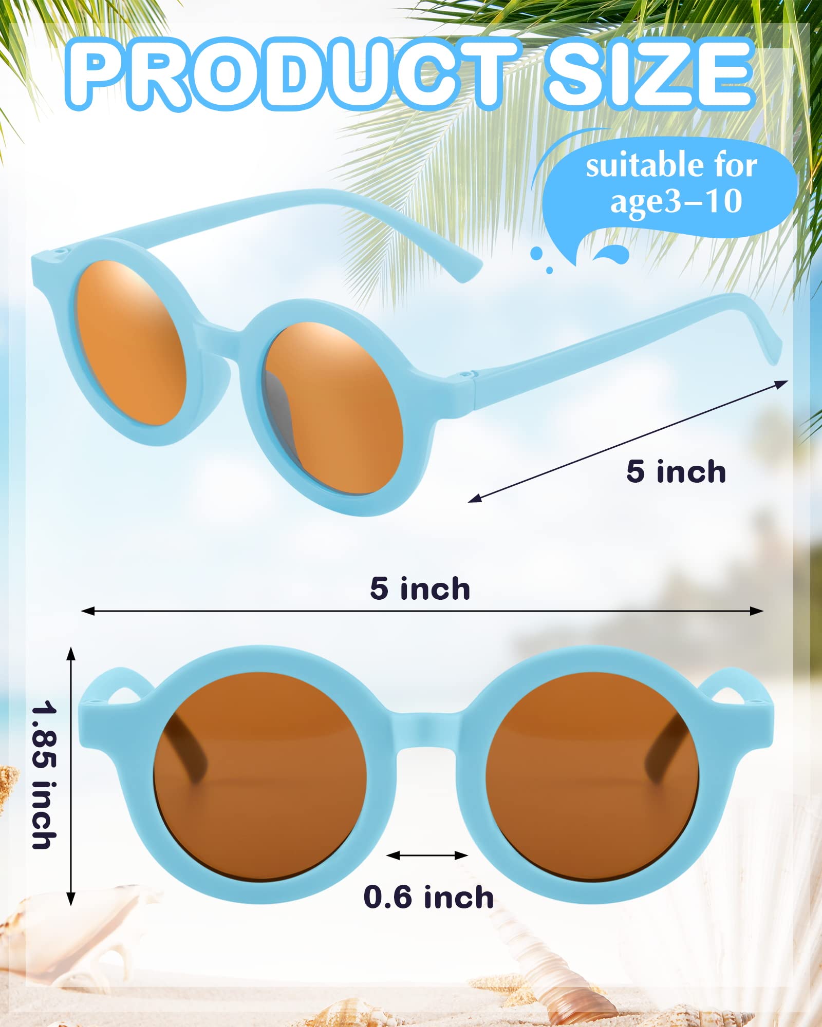 Xuhal 100 Paar Kinder-Sonnenbrillen, Partyzubehör, niedlich, rund, für Kleinkinder, Mädchen, Jungen, Alter 3–10 Jahre, Outdoor, Strand, Pool, Sommer