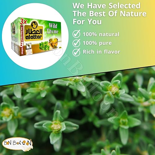 Miniatura 6 de (20 bolsas) AlAttar Tomillo Salvaje Zaetar Té Zaatar Secado Premium Hierbas Egipcias Hierbas Hierbas Naturales Orientales Árabe Sabor Fuerte Sin