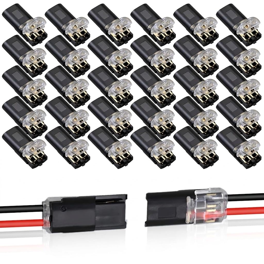 NYAMAH SALES 12 PCS Wire Connectors Insulated Wire Connectors Cable Connectors No Need of Stripping Wire Universal 2-Pin Cable Connector Plugs 18-24AWG Cable Connectors-image-7