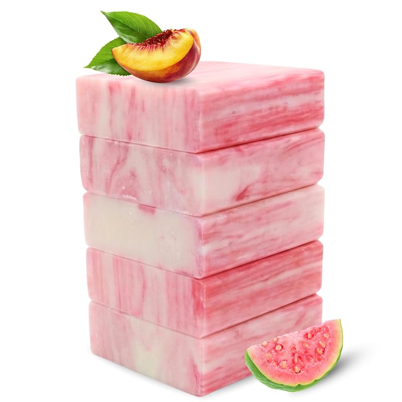 Sabonetes em barra Simple Scents Australia com fragrância de goiaba e pêssego, 5 unidades, 99 g cada