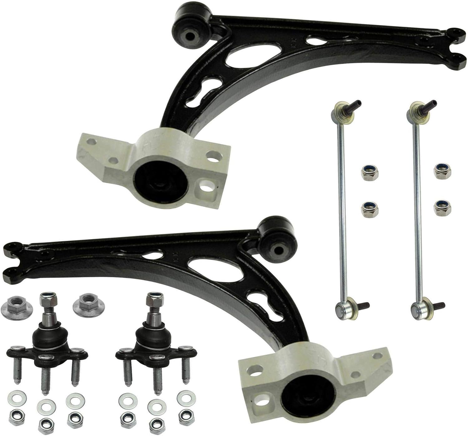 Vorderachssatz Für Fiat 500 - 2x Querlenker + 2x Spurstangenkopf + 2x Koppelstange