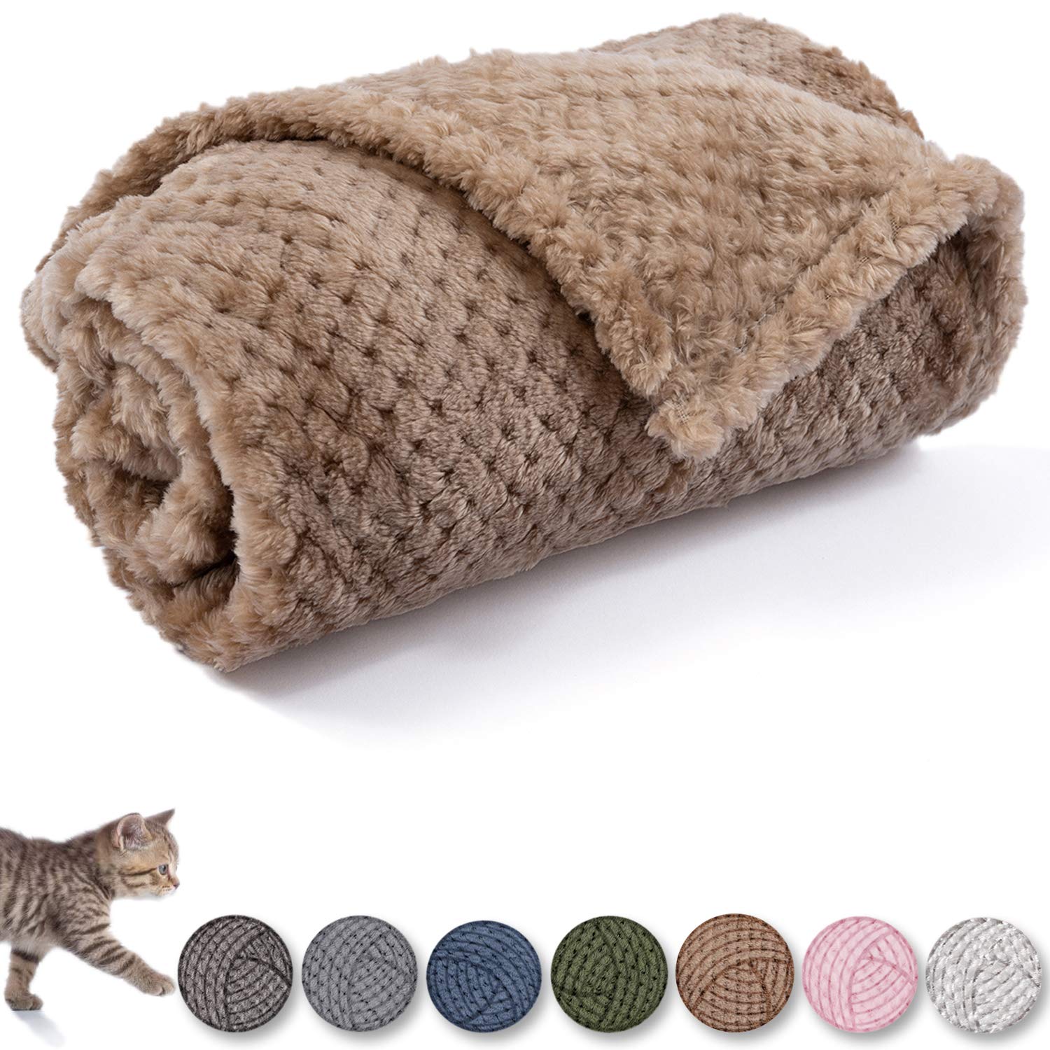 Dog Blanket or Cat Blanket or Pet Blanket, Warm Soft Fuzzy Blankets for Puppy, Small, Medium, Large Dogs or Kitten, Cats, Plush Fleece Throws for Bed,