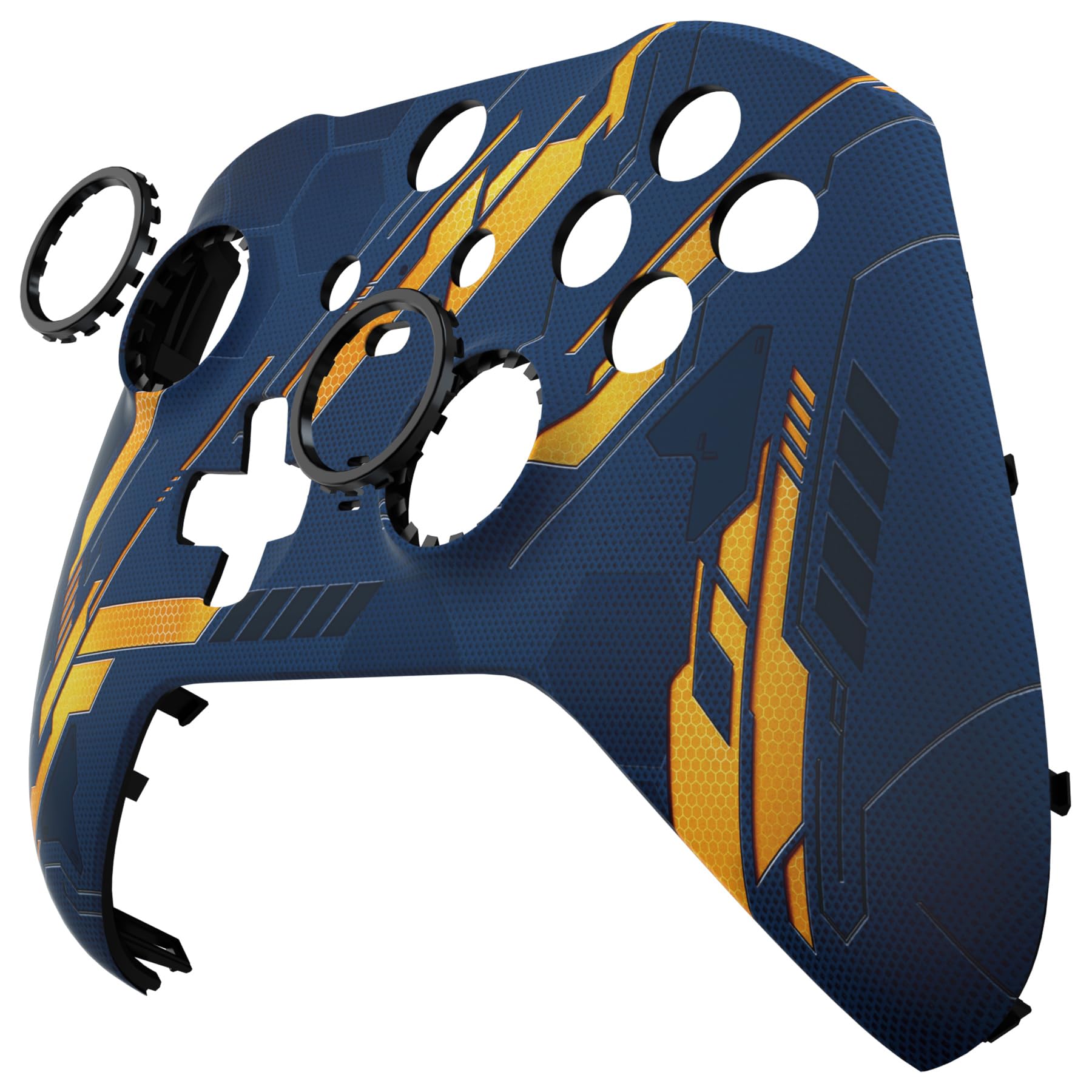 eXtremeRate Custodia Cover Frontale per Xbox Elite Series 2 Controller Model 1797,Scocca Case Ricambio per Xbox Elite Series 2 Wireless Controller Core&2 Anelli-Mecha Illumina nel Buio
