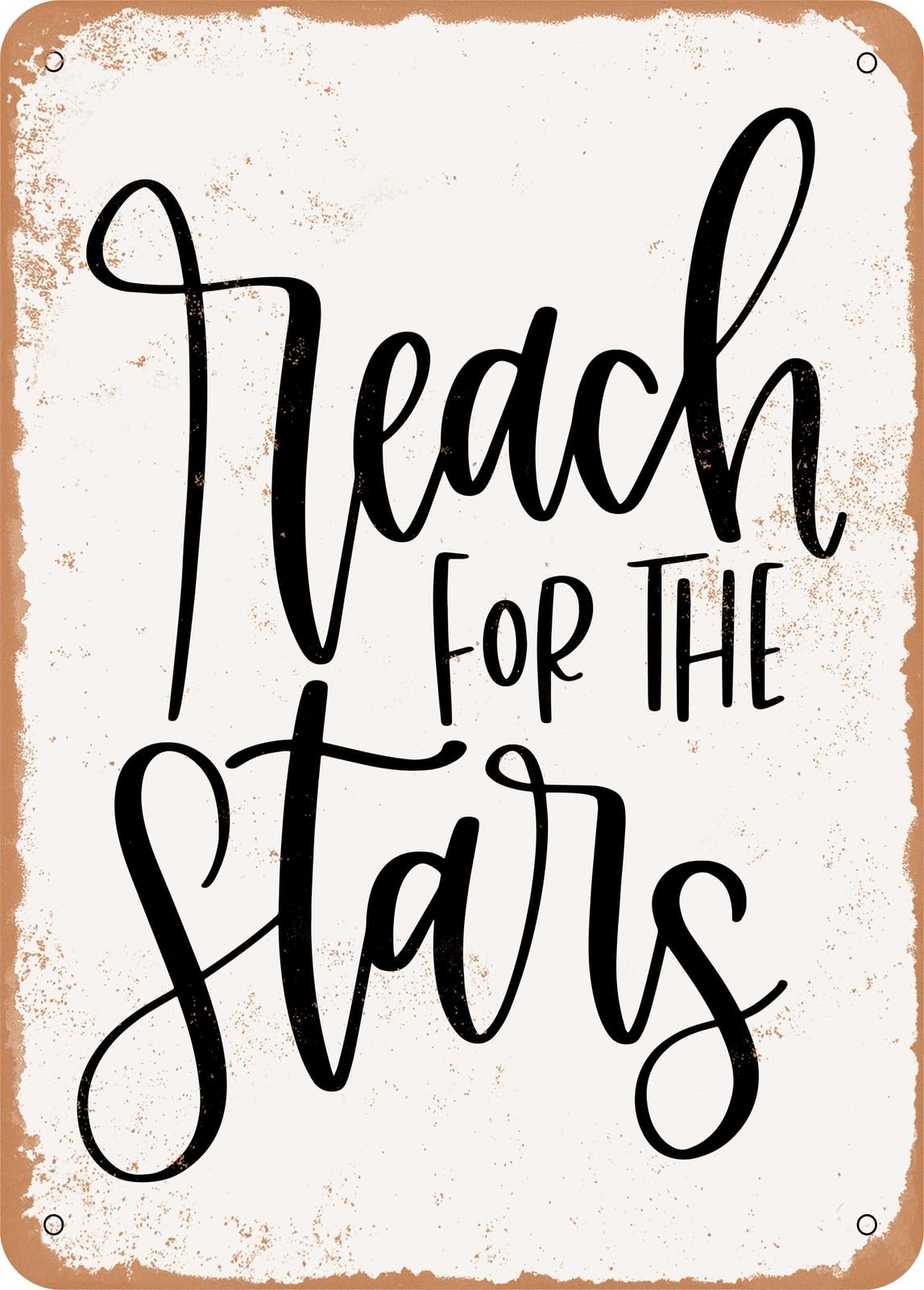 Miaomansenstore Metal Sign - Reach For The Stars - Vintage Rusty Look Home Decor