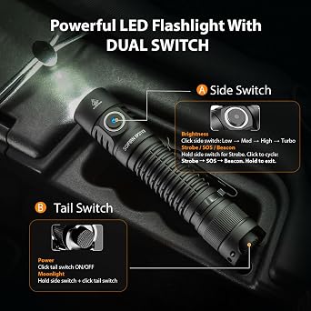 sofirn SP31V3 タクティカル懐中電灯 充電式 2000ルーメン ポケット懐中電灯