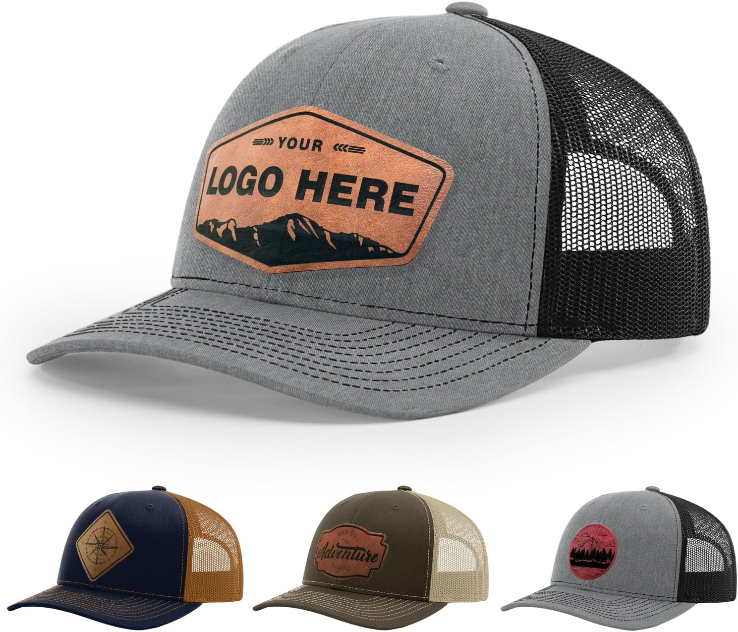 Personalized Custom 112 Style Trucker Leather Patch Hat for Men & Women