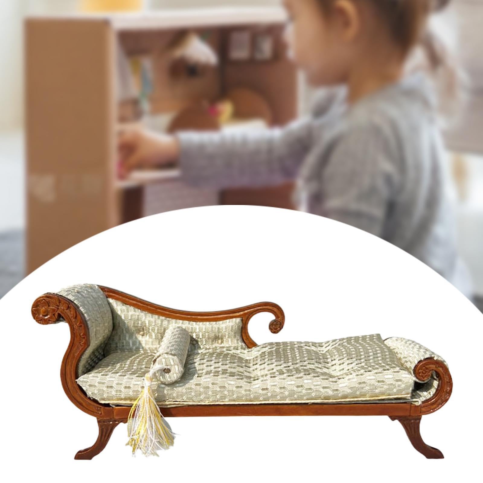 Mobili per casa delle bambole in Per scala 1/12, divano in legno, modello decorativo, invita alla creatività, accessori fai da te che migliorano gli