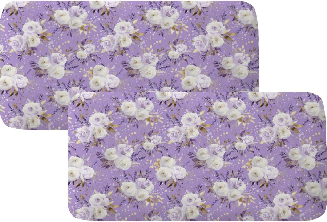 Lavenders Gold Bloom Purple Loveseat Covers Couch Covers for 2 Cushion Couch, 2-Piece Stretch Sofa Slipcovers Anti-Slip Washable Furniture Protectors for Dogs Pets