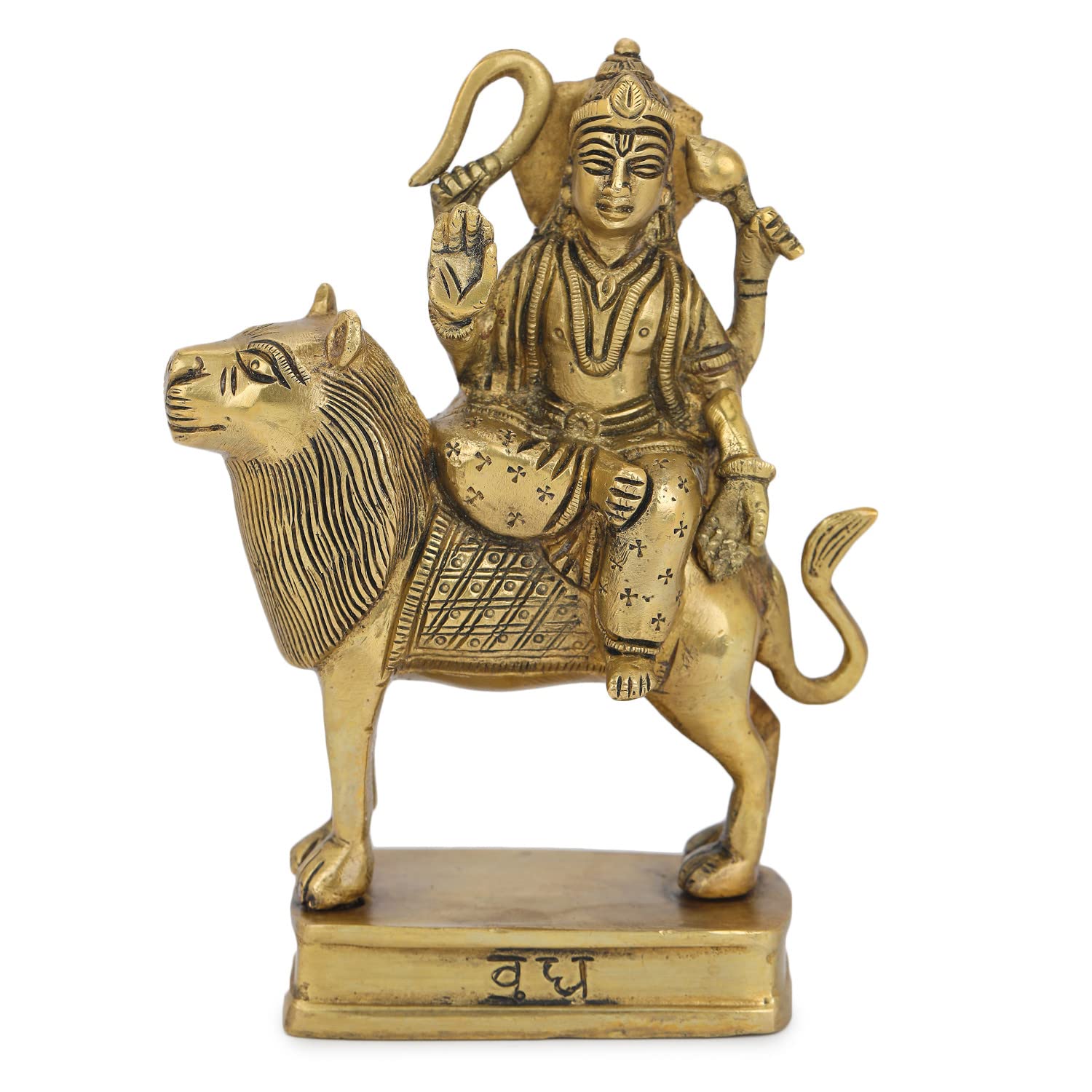 DEPTH AUDIO Hindu Navagraha Idol Murti of Deity BUDH God Brass Statue for Puja Size: 6x3.3x2 inch 1.2 Kg