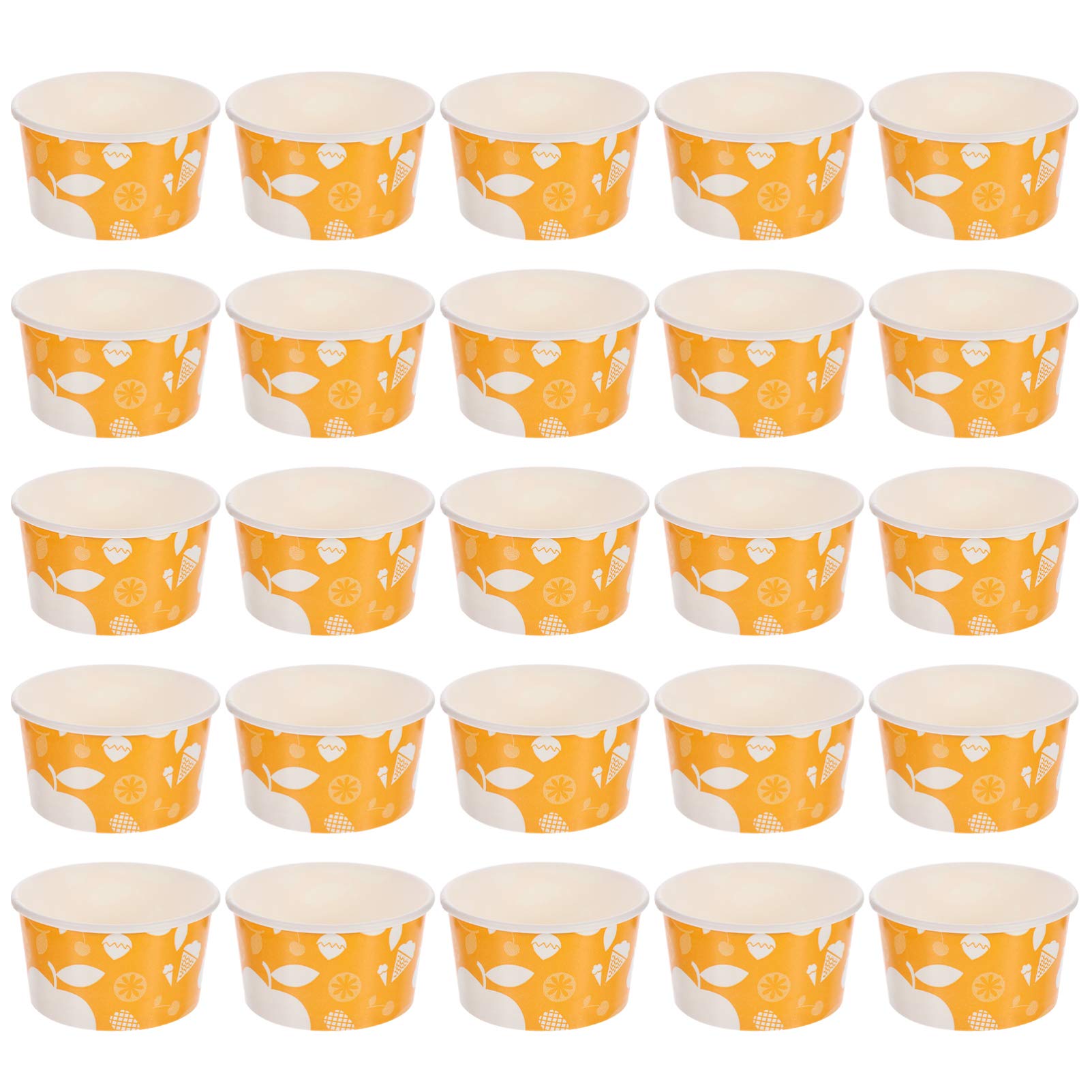 HAWILLOSCH 100Pcs Party Bowls Disposable Sundae Cups for Desserts Food Grade Paper for Ice Cream Pudding Jelly for Birthdays Weddings and Catering