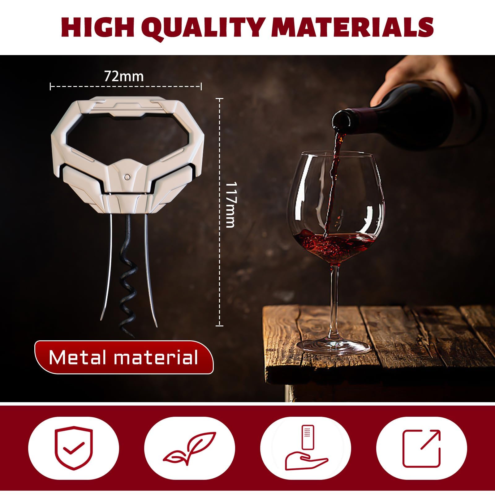 OHAANYY Tire-Bouchon à Deux Dents, Ouvre-Bouteille pour Vin Ancien