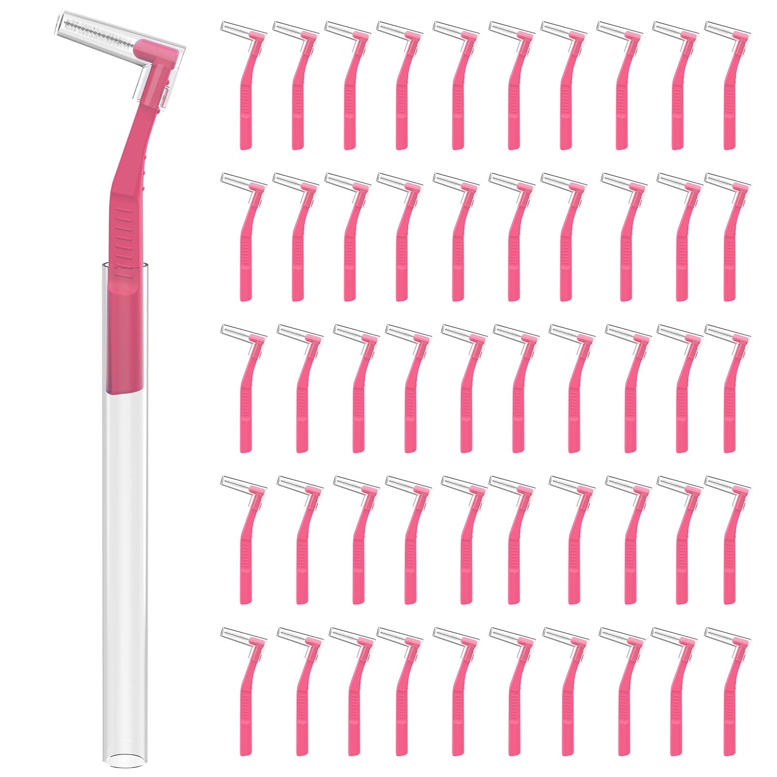 50 Angle Interdental Brushes with Extended Handle, Extra Tight(0.6mm)